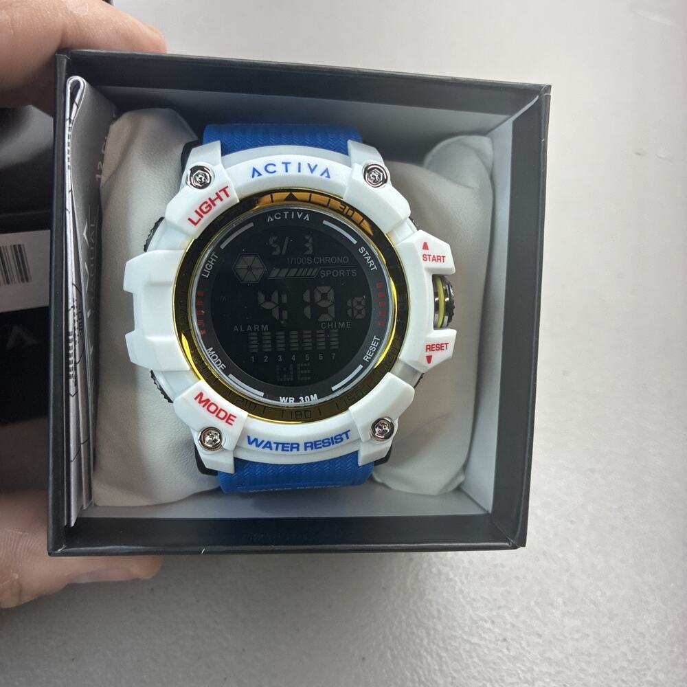 Activa X Invicta Men's Digital Sports Watch Blue White 56mm ACW8020-009